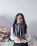 MITHAOL KUSC輕奢純色圍巾女加厚圍脖百搭披肩情侶款生日禮物送女生 米白【高檔禮盒裝】 曬單實(shí)拍圖