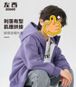 左西童裝男童外套衛衣開(kāi)衫秋款2025新款男孩上衣兒童秋裝連帽衫 紫色 110 建議身高110cm左右 曬單實(shí)拍圖