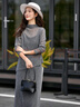 梵希蔓灰色燙鉆套裝女2025年秋季新款吊帶內(nèi)搭上衣A字半裙三件套 A2910 湍流灰 M （建議100-110斤） 曬單實(shí)拍圖