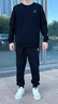 特步運動(dòng)套裝男秋圓領(lǐng)男士衛衣衛褲休閑百搭兩件套寬松大碼男士跑步服 黑色套裝 L /175 曬單實(shí)拍圖