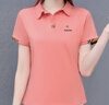 啄木鳥(niǎo)翻領(lǐng)短袖t恤女夏季新款POLO衫純棉正肩顯瘦運動(dòng)休閑上衣 粉紅 M 曬單實(shí)拍圖
