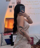 貓惑帶胸墊冰絲睡衣女士加長(cháng)款睡裙袍春秋性感情趣吊帶蕾絲家居服套裝 香檳色【單裙+外袍】 L 【適合95-115斤】 曬單實(shí)拍圖