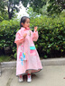牧萌兒童雨衣帶書(shū)包位男童女童女孩加長(cháng)全身學(xué)生雨披 粉美人魚(yú) XL 曬單實(shí)拍圖