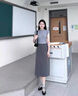 羅蒙半身裙女2024秋冬新款植絨波點(diǎn)后開(kāi)叉高腰顯瘦直筒裙子中長(cháng)款一步 灰色裙長(cháng)70cm] S 曬單實(shí)拍圖