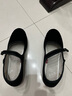 同源和老北京布鞋女2025新款平絨一字帶媽媽舞蹈防滑軟底酒店工作鞋透氣 黑色-坡跟 37 曬單實(shí)拍圖
