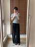 Teenie Weenie【萊賽爾混紡】小熊女裝2025秋新款薄款山本褲休閑褲 黑色 XS 曬單實(shí)拍圖