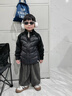 G.DUCKKIDS品牌童裝男童羽絨服輕薄外套秋冬款兒童拼接羽絨衣男孩秋冬季外穿 黑色 120 曬單實(shí)拍圖