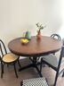 德邦博派中古風(fēng)伸縮圓桌小戶(hù)型家用可折疊實(shí)木橢圓形餐桌法式復古吃飯桌子 單餐桌【合100*100 開(kāi)130*100】 曬單實(shí)拍圖