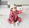 G.duck嬰兒衣服春裝春秋連體衣嬰幼兒寶寶連帽外出服外套沖鋒衣長(cháng)袖爬服 玫紅色 73cm 73 13斤以下的寶寶 曬單實(shí)拍圖