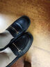 OLJ奢侈高端品牌女鞋小皮鞋2025新款復古金屬扣休閑樂(lè )福鞋真皮平底鞋 黑色 37 曬單實(shí)拍圖
