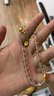曼卡龍黃金手鏈水晶手串黃金足金手鏈送女友禮物 白水晶 7.5g 曬單實(shí)拍圖