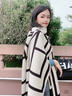 MITHAOL KUSC高檔含羊毛桑蠶絲圍巾女2024秋冬披肩百搭圍脖生日元旦禮物送女友 字母黑白 高檔禮盒裝 曬單實(shí)拍圖
