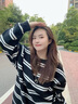 秋冬條紋顯瘦衛(wèi)衣女高級感小眾圓領(lǐng)寬松oversize慵懶風(fēng)遮屁股上衣 黑白條紋 M 【80-100斤】 曬單實拍圖