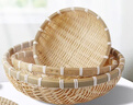 竹編簸箕饅頭收納筐竹編制品籃子竹編筐洗菜瀝水淘米籃果籃小籮筐 中竹編收納籃五件套 曬單實(shí)拍圖