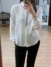 Burwilde國際品牌2025年秋季新款真絲襯衫女洋氣長(cháng)袖上衣高端時(shí)尚桑蠶絲女 白色 M 曬單實(shí)拍圖