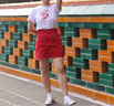 IEF/愛依服半身裙2025夏季新款韓版簡(jiǎn)約通勤百搭顯瘦A裙 紅 M 曬單實(shí)拍圖