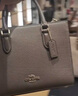 蔻馳（COACH）奧萊女士MAGGIE小號托特包通勤手提包 IM/深褐色 曬單實(shí)拍圖