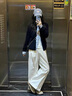 丹珠娜（DanZhuNa）休閑褲女秋季新款女裝套裝針織學(xué)院小香風(fēng)流行穿搭闊腿褲子一整套 假兩件上衣+闊腿褲子 M 曬單實(shí)拍圖