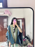 恒源祥披肩女民族風(fēng)旅行鹿毛絨斗篷云南新疆旅游度假流蘇彩色圍巾女春秋 藍色(拼色) 曬單實(shí)拍圖