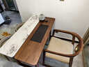 作木坊現代黑胡桃陽(yáng)臺茶桌椅組合大理石實(shí)木小戶(hù)型家用茶臺U1336 組合2(茶桌+P1631XC椅+皮凳*2) 1.2m (黑胡桃木+大理石) 曬單實(shí)拍圖
