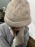 暢印新款冬季針織風(fēng)雪帽騎車(chē)保暖媽媽時(shí)尚護耳包頭帽女帽子圍巾一體帽 優(yōu)雅粉色 曬單實(shí)拍圖