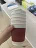 特美居（temeiju）一次性咖啡杯紙杯加厚防燙杯子食品級水杯瓦楞商務(wù)茶杯30套帶蓋 曬單實(shí)拍圖