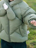 乖奇熊三防寶寶連帽羽絨服外套秋冬季嬰幼兒保暖發(fā)熱上衣服可愛圍脖 布里藍(lán) 90 曬單實(shí)拍圖