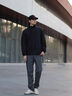 哈吉斯（HAZZYS）男裝 秋季男士外套純色簡(jiǎn)約立領(lǐng)戶(hù)外休閑夾克男ASVZU0CCX20 黑色BK XL （180/100A 50） 曬單實(shí)拍圖