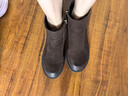 百麗褶皺面時(shí)裝靴女25冬新商場(chǎng)同款真皮短靴E4Y1DDD5 咖啡色-單里 38 曬單實(shí)拍圖