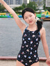 洲克zoke洲克泳衣女款游泳館專(zhuān)用連體高級感2025新款大碼女生游泳衣女 小狗派對白色 L （159-164cm）建議45-54kg 曬單實(shí)拍圖