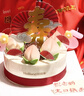 好利來(lái)新款生日蛋糕-瑞桃呈祥-動(dòng)物奶油北京天津成都上海同城配送 福澤壽長(cháng)，直徑15厘米 玫瑰芋泥口味 曬單實(shí)拍圖