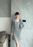 安之伴【巨柔軟】吊帶睡裙女帶胸墊春夏優(yōu)可絲開衫修身顯瘦兩件套后媽裙 深花灰 S 曬單實(shí)拍圖