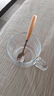 【采銷推薦】玻璃水杯牛奶杯早餐大肚杯帶蓋勺咖啡泡茶杯簡約啤酒 簡約杯+竹蓋+木柄勺 350ml 1只 曬單實拍圖