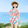 佑游兒童泳衣女孩2025新款連體甜美網(wǎng)紗裙式游泳衣女小中大童溫泉泳裝 橘色【獨(dú)立平角褲】 150 【4XL高140-150/60-75】胸墊 曬單實(shí)拍圖