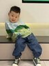 幼歌（YOUGE）嬰幼兒秋季新款全棉寬松柔軟毛衣寶寶親膚舒適保暖上衣 綠色 90 cm 曬單實(shí)拍圖