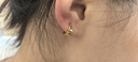 六桂福珠寶光面黃金耳環(huán)女款足金999耳墜耳飾計價(jià)婦女節禮物送女友生日 2.65g 曬單實(shí)拍圖