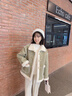 俞兆林羽絨棉服女綠色小個(gè)子牛角扣外套女冬季2025新款厚實(shí)保暖 豆綠色 M 120斤內 曬單實(shí)拍圖