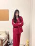 貓人情侶睡衣一男一女夫妻兩件套純棉長(cháng)袖結婚本命年紅色春秋家居服 情投意合-女 【親膚透氣】 L 女 【160-165cm/約100-120斤】 曬單實(shí)拍圖