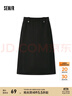 森馬（Semir）半身裙女鹽系純色長(zhǎng)裙優(yōu)雅顯瘦冬季顯腿長(zhǎng)仿呢遮胯A字裙百搭 深花灰00122 XL 曬單實(shí)拍圖