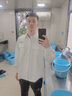 安初夏港風(fēng)工裝長(cháng)袖襯衫男生感外套春秋季日系穿搭套裝男裝三件套潮 【三件套】白色+純棉長(cháng)T白+深藍 XL 曬單實(shí)拍圖