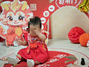 優(yōu)奇嬰兒衣服連衣裙夏季女寶寶周歲禮服百歲百天衣服宴禮紅色喜慶裙子 曬單實(shí)拍圖