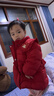戴維貝拉（DAVE＆BELLA）兒童上衣中國風(fēng)女童羽絨服新年小童防水外套冬裝新款寶寶衣服 中國紅【現貨】 90 cm 【充絨量54.5g】 曬單實(shí)拍圖