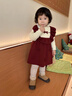 班喜迪女童連衣裙秋裝2025新款洋氣寶寶周歲禮服兒童毛衣公主裙春秋裙子 紅色 90 cm 曬單實(shí)拍圖