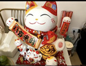 智匯招財(cái)貓開業(yè)大擺件自動(dòng)招手電動(dòng)搖手大號(hào)陶瓷新店開業(yè)大吉喬遷禮物 【八方來(lái)財(cái)】28*22*27 【禮盒+坐墊+圍脖】電池插電兩用 曬單實(shí)拍圖