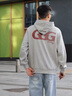 gxgjeans男裝 多色潮流字母美式復古寬松連帽衛衣 25秋新品 灰色 L (175) 曬單實(shí)拍圖