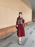 香影復古氣質(zhì)馬甲連衣裙套裝女2025秋季新款酒紅色整套穿搭兩件套 紅色 S 曬單實(shí)拍圖