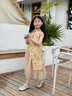 WVD國際品牌女童旗袍國風(fēng)漢服洋裝夏款2025新款兒童新中式套裝裙夏季古風(fēng)裙 YDTZ楓葉畫(huà)畫(huà)套裙黃色 YDTZ楓葉 120 曬單實(shí)拍圖