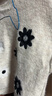 Basic House/百家好花朵刺繡套頭毛衣撞色圓領(lǐng)寬松上衣冬季保暖女 米杏 L 曬單實(shí)拍圖