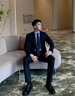 花花公子學(xué)生西服套裝男寬松休閑黑色大學(xué)生小西裝韓版商務(wù)正裝輕熟三件套 西服+西褲+白襯衫 XL 曬單實(shí)拍圖