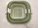 爾煦德國品質(zhì)雙層洗菜盆瀝水籃八件套廚房客廳家用洗水果盤(pán)簡(jiǎn)約 薄荷綠-小中大- 曬單實(shí)拍圖